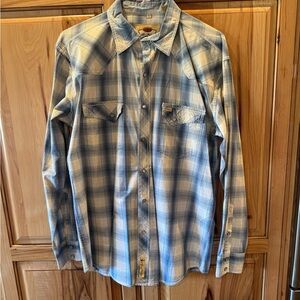 Larry Mahan Blue and White Plaid Shirt